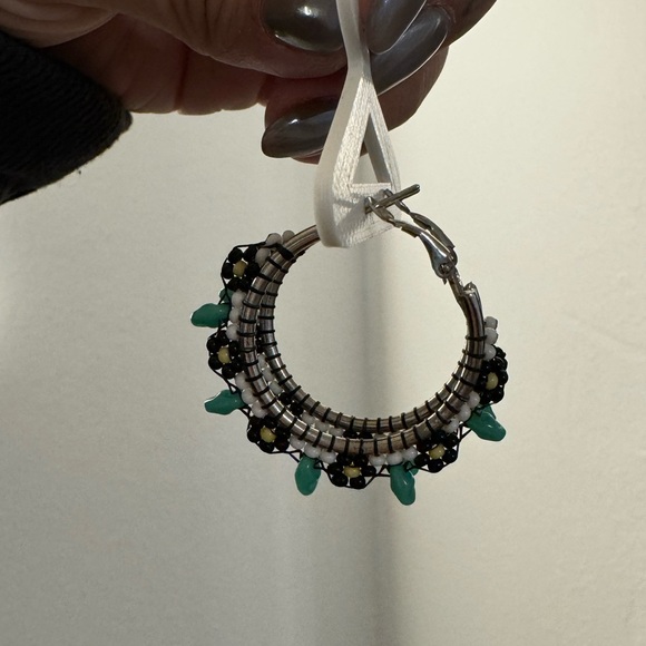 Beaded Hoops - Picture 2 of 2